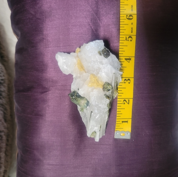 Raw Green Tourmaline in Quartz Crystal - Picture 10 of 10